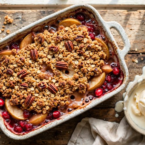 Apple cranberry crisp