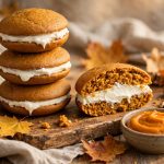 Pumpkin whoopie pies with cream cheese filling