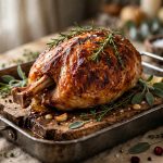 Herb butter roast turkey breast