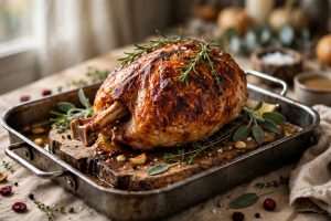 Herb butter roast turkey breast