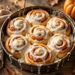 Pumpkin Cinnamon Rolls with Maple Cream Cheese Icing